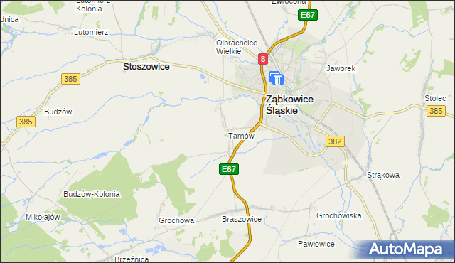 mapa Tarnów gmina Ząbkowice Śląskie, Tarnów gmina Ząbkowice Śląskie na mapie Targeo