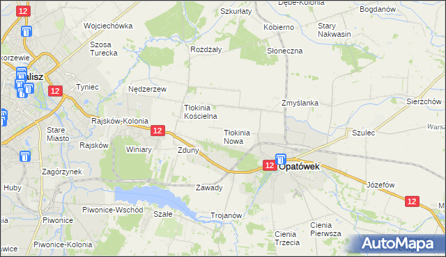 mapa Tłokinia Nowa, Tłokinia Nowa na mapie Targeo