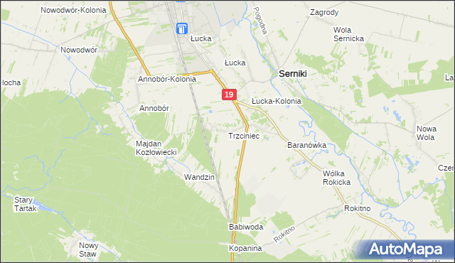 mapa Trzciniec gmina Lubartów, Trzciniec gmina Lubartów na mapie Targeo