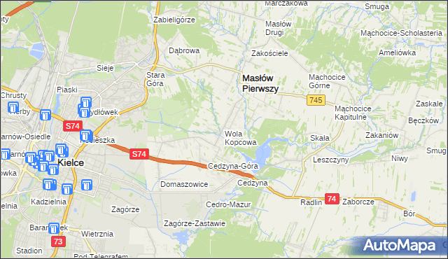 mapa Wola Kopcowa, Wola Kopcowa na mapie Targeo
