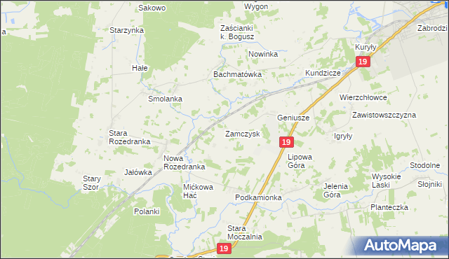 mapa Zamczysk gmina Sokółka, Zamczysk gmina Sokółka na mapie Targeo