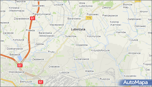 mapa Dojazdów, Dojazdów na mapie Targeo