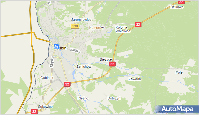 mapa Bieżyce, Bieżyce na mapie Targeo