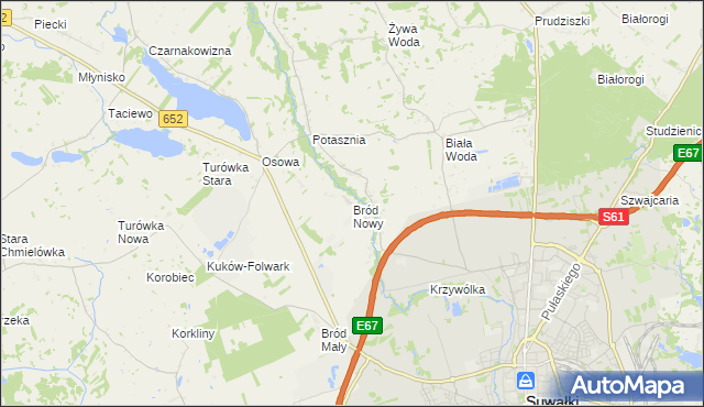 mapa Bród Nowy, Bród Nowy na mapie Targeo