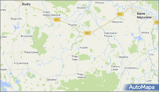 mapa Koźlak, Koźlak na mapie Targeo