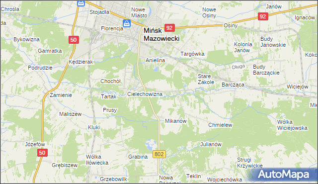 mapa Marianka gmina Mińsk Mazowiecki, Marianka gmina Mińsk Mazowiecki na mapie Targeo