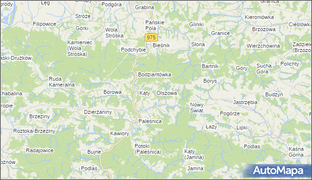 mapa Olszowa gmina Zakliczyn, Olszowa gmina Zakliczyn na mapie Targeo