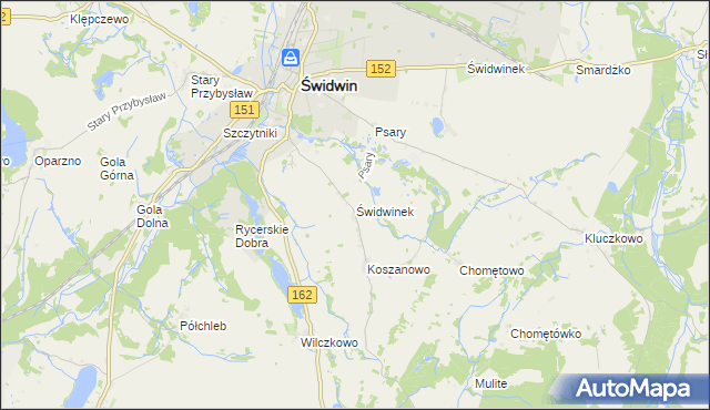 mapa Świdwinek, Świdwinek na mapie Targeo