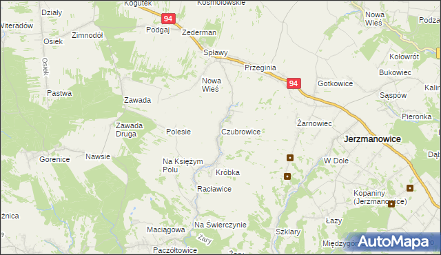 mapa Czubrowice, Czubrowice na mapie Targeo