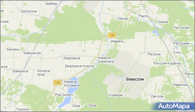 mapa Miedzna Drewniana, Miedzna Drewniana na mapie Targeo