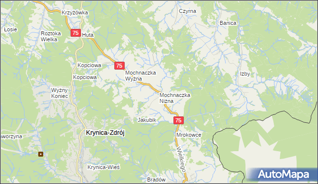 mapa Mochnaczka Niżna, Mochnaczka Niżna na mapie Targeo
