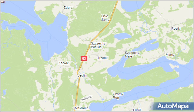 mapa Trzonki, Trzonki na mapie Targeo