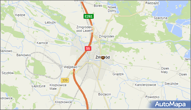 mapa Żmigród, Żmigród na mapie Targeo