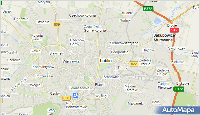 mapa Lublina, Lublin na mapie Targeo