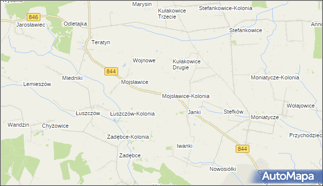 mapa Mojsławice-Kolonia, Mojsławice-Kolonia na mapie Targeo