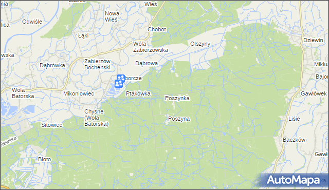 mapa Poszynka, Poszynka na mapie Targeo