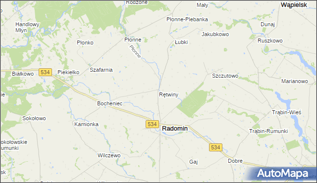 mapa Rętwiny, Rętwiny na mapie Targeo