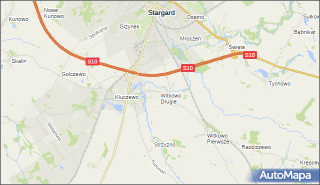 mapa Witkowo Drugie, Witkowo Drugie na mapie Targeo