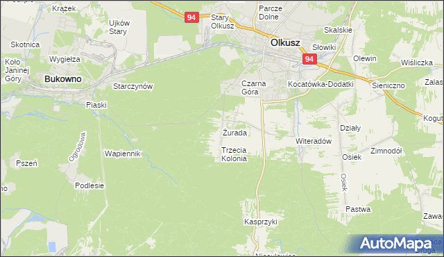 mapa Żurada, Żurada na mapie Targeo