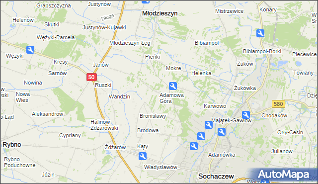 mapa Adamowa Góra, Adamowa Góra na mapie Targeo