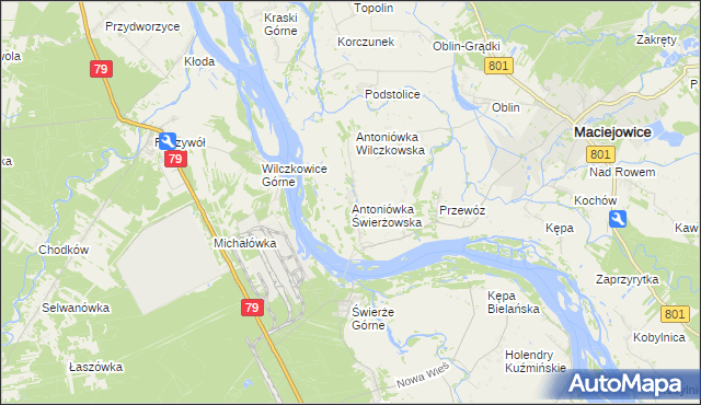 mapa Antoniówka Świerżowska, Antoniówka Świerżowska na mapie Targeo