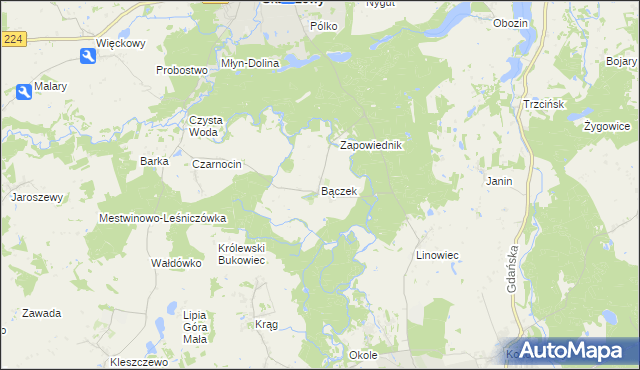 mapa Bączek, Bączek na mapie Targeo