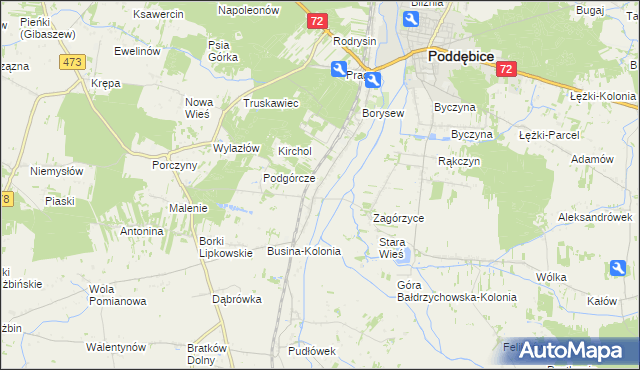 mapa Bałdrzychów, Bałdrzychów na mapie Targeo