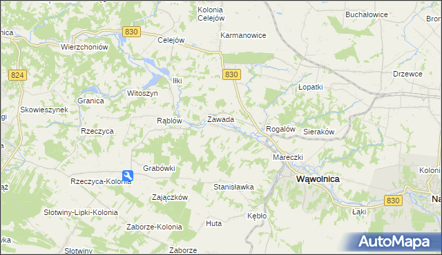 mapa Bartłomiejowice gmina Wąwolnica, Bartłomiejowice gmina Wąwolnica na mapie Targeo