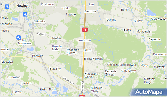 mapa Bilcza gmina Morawica, Bilcza gmina Morawica na mapie Targeo