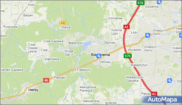 mapa Blachownia, Blachownia na mapie Targeo