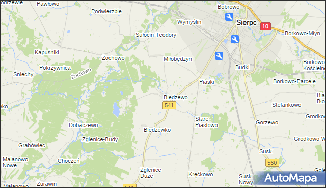 mapa Bledzewo, Bledzewo na mapie Targeo