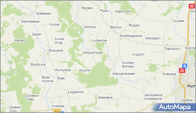 mapa Bobrowo gmina Rzgów, Bobrowo gmina Rzgów na mapie Targeo