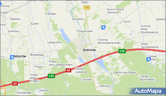 mapa Bolimów, Bolimów na mapie Targeo