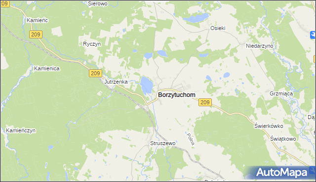 mapa Borzytuchom, Borzytuchom na mapie Targeo