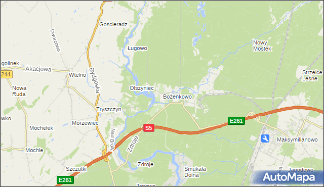 mapa Bożenkowo, Bożenkowo na mapie Targeo