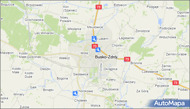 mapa Busko-Zdrój, Busko-Zdrój na mapie Targeo