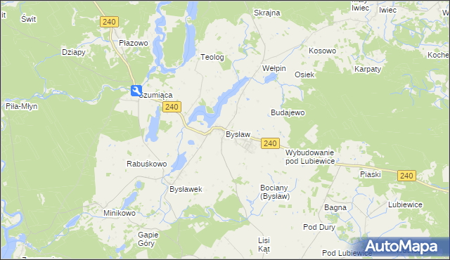 mapa Bysław, Bysław na mapie Targeo