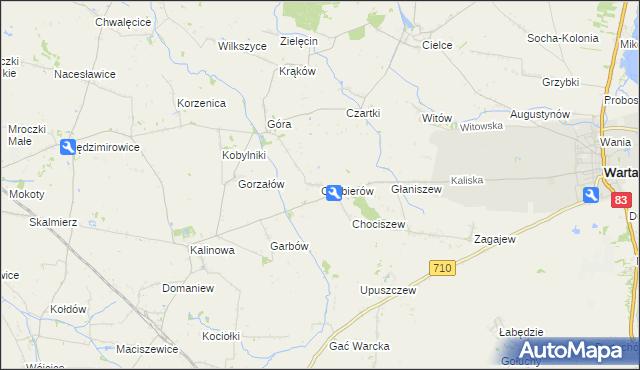 mapa Chabierów, Chabierów na mapie Targeo