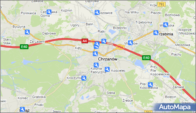 mapa Chrzanów, Chrzanów na mapie Targeo