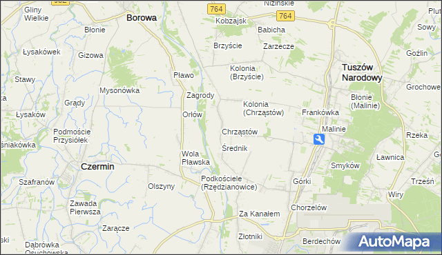 mapa Chrząstów gmina Mielec, Chrząstów gmina Mielec na mapie Targeo