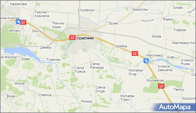 mapa Cienia-Folwark, Cienia-Folwark na mapie Targeo