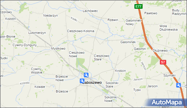 mapa Cieszkowo Stare, Cieszkowo Stare na mapie Targeo