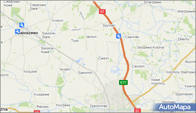 mapa Ćwiklin, Ćwiklin na mapie Targeo