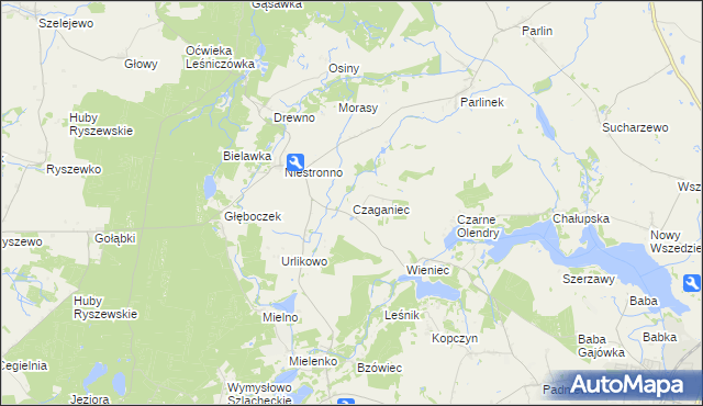 mapa Czaganiec, Czaganiec na mapie Targeo