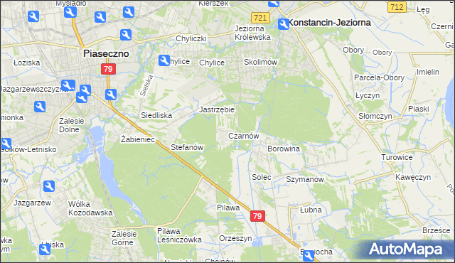mapa Czarnów gmina Konstancin-Jeziorna, Czarnów gmina Konstancin-Jeziorna na mapie Targeo