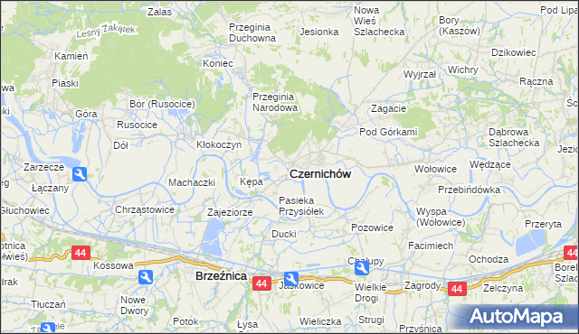 mapa Czernichów powiat krakowski, Czernichów powiat krakowski na mapie Targeo