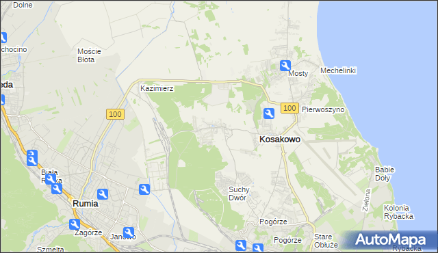 mapa Dębogórze, Dębogórze na mapie Targeo