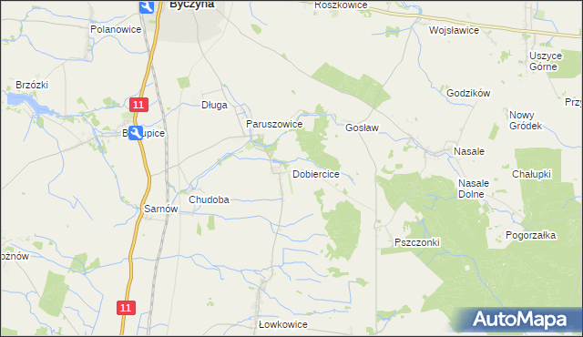 mapa Dobiercice, Dobiercice na mapie Targeo