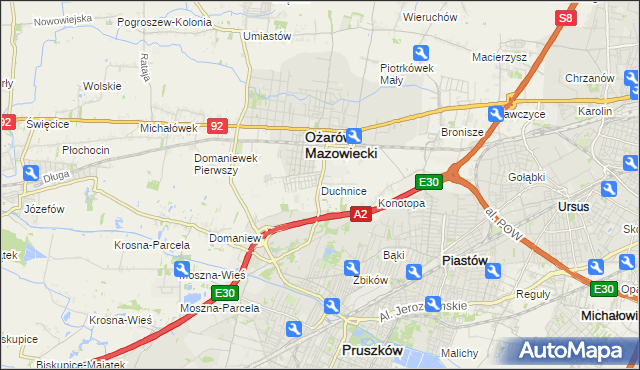 mapa Duchnice, Duchnice na mapie Targeo