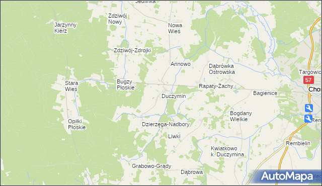 mapa Duczymin, Duczymin na mapie Targeo
